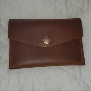 Small Handmade Brown Leather Envelope Wallet-Portland Leather Goods- New